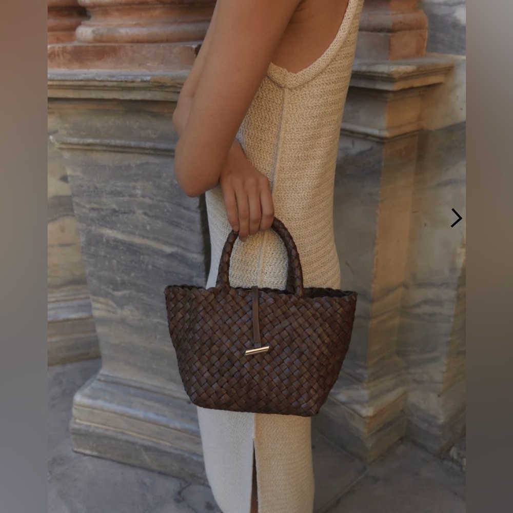 Liffner Mini Leather Basket Dark Brown